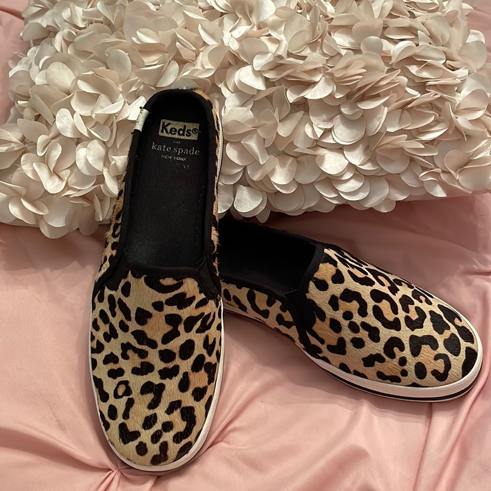 Keds for Kate Spade cheetah print calf hair mules